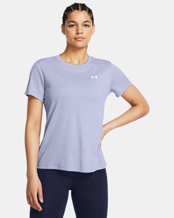 Camiseta de manga corta con textura UA Tech™ para mujer, Purple, pdpMainDesktop image number 0